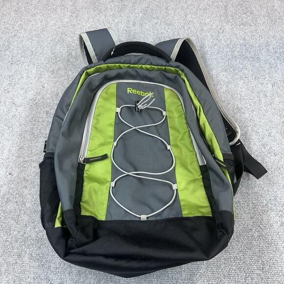 Reebok Backpack 3 Pocket Zipper Laptop Compartment 18” Green Grey Black - Picture 1 of 8